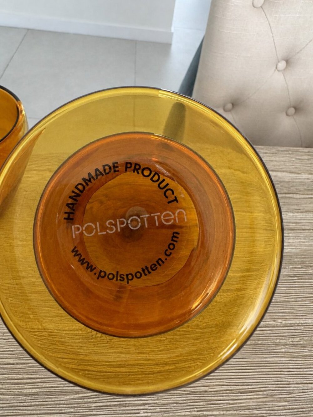 POLSPOTTEN Tip Tap Orange Glass Tumblers Set of 2 Handmade
